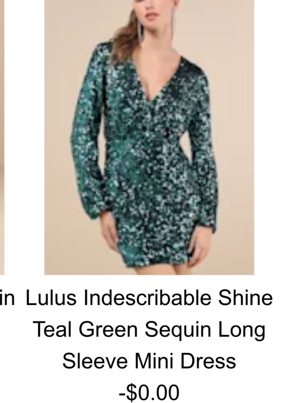 Lulu's Black Dress with Teal Sequin Detail